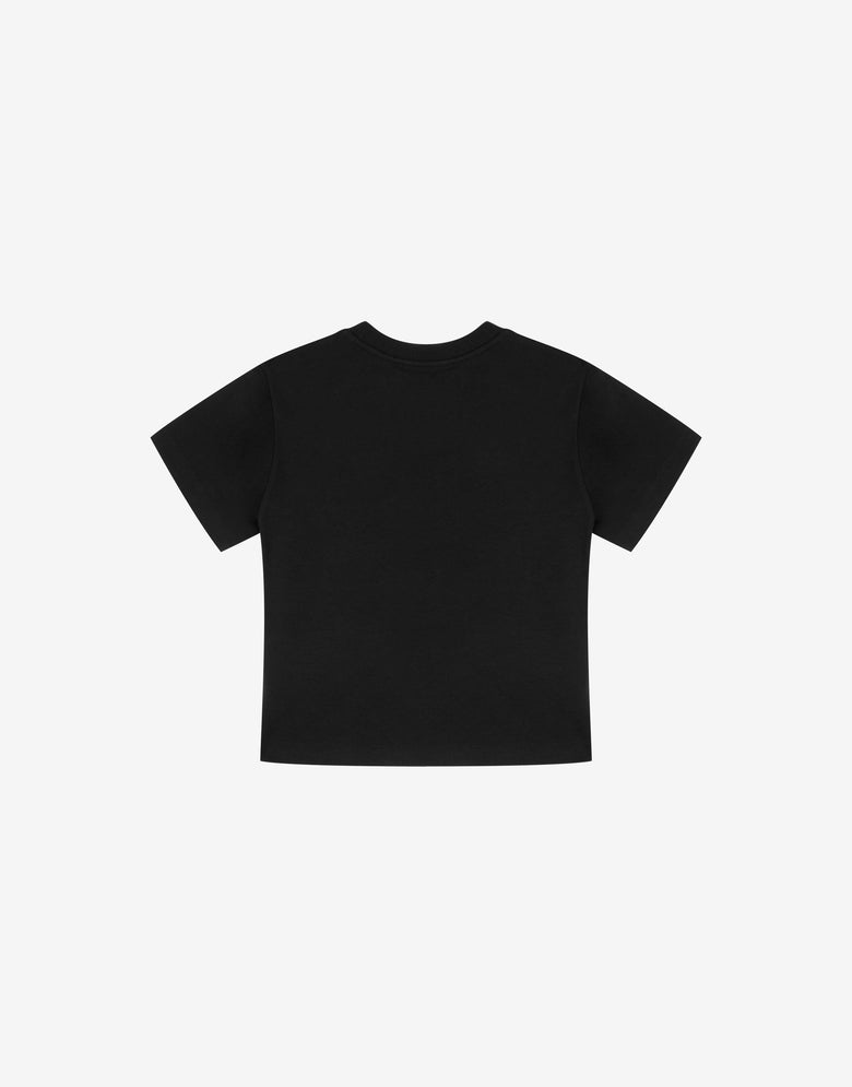 T-shirt en jersey de coton Laurel Crown Noir Moschino 1