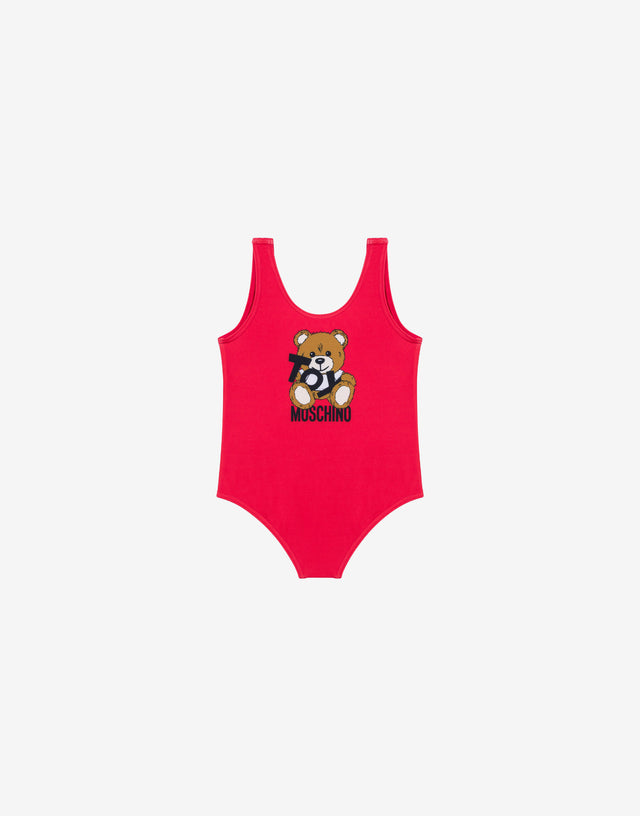 Costume intero in lycra Teddy Bear Rosso Moschino 0