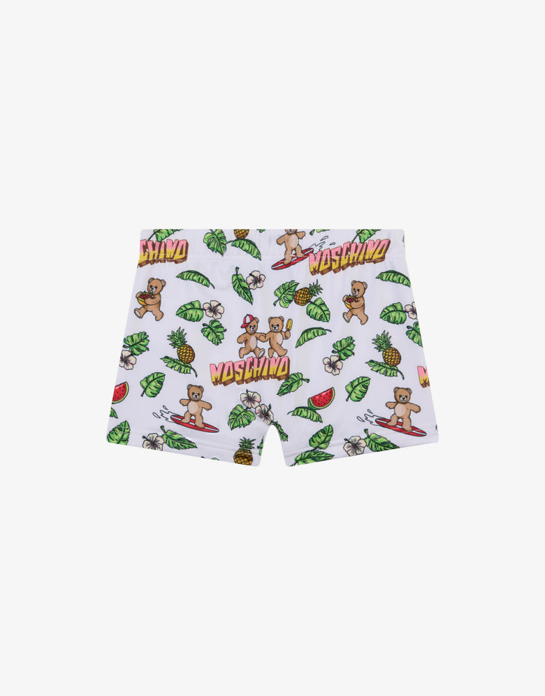 Boxer de baño de lycra estampado Blanco Moschino 1