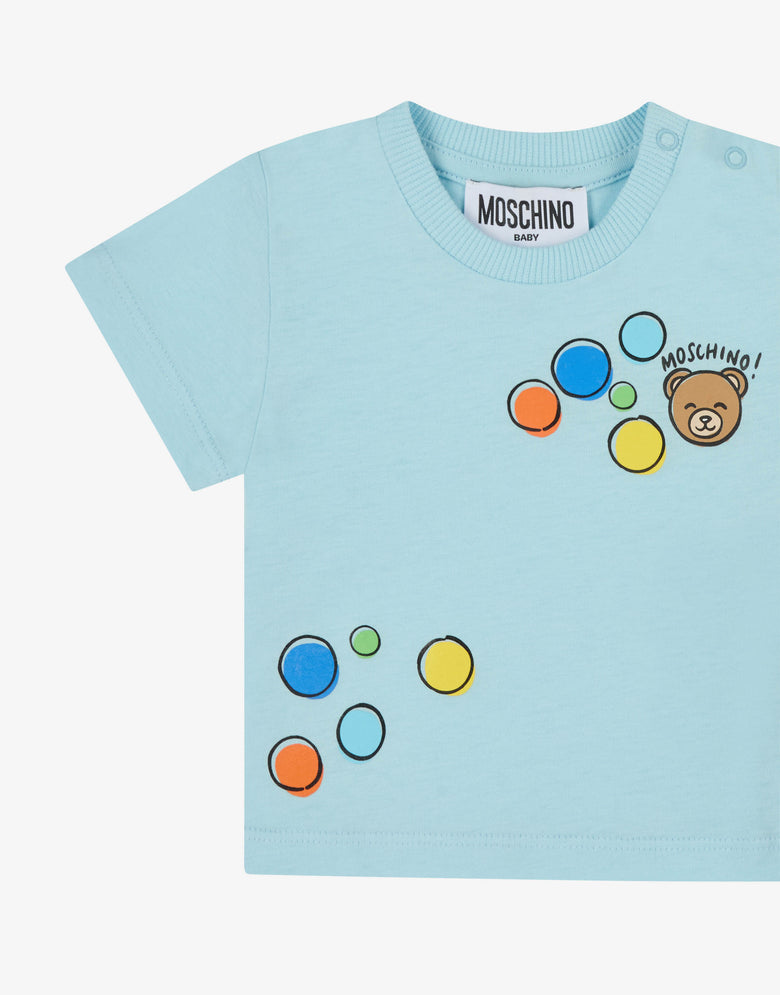 T-shirt en jersey de coton Moschino Teddy Bear Bleu clair Moschino 2