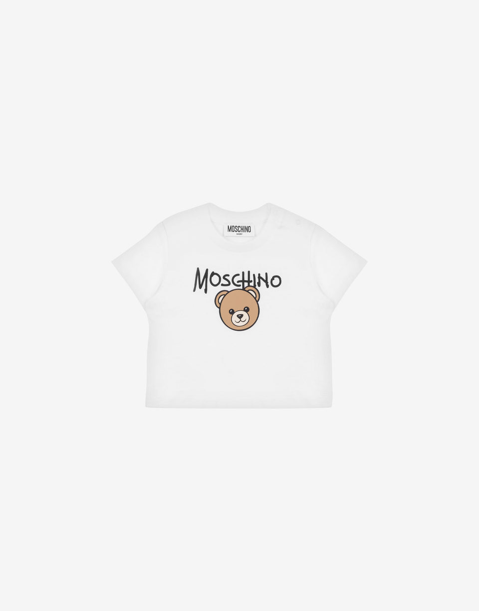 T-shirt en jersey de coton imprimé Blanc Moschino 0