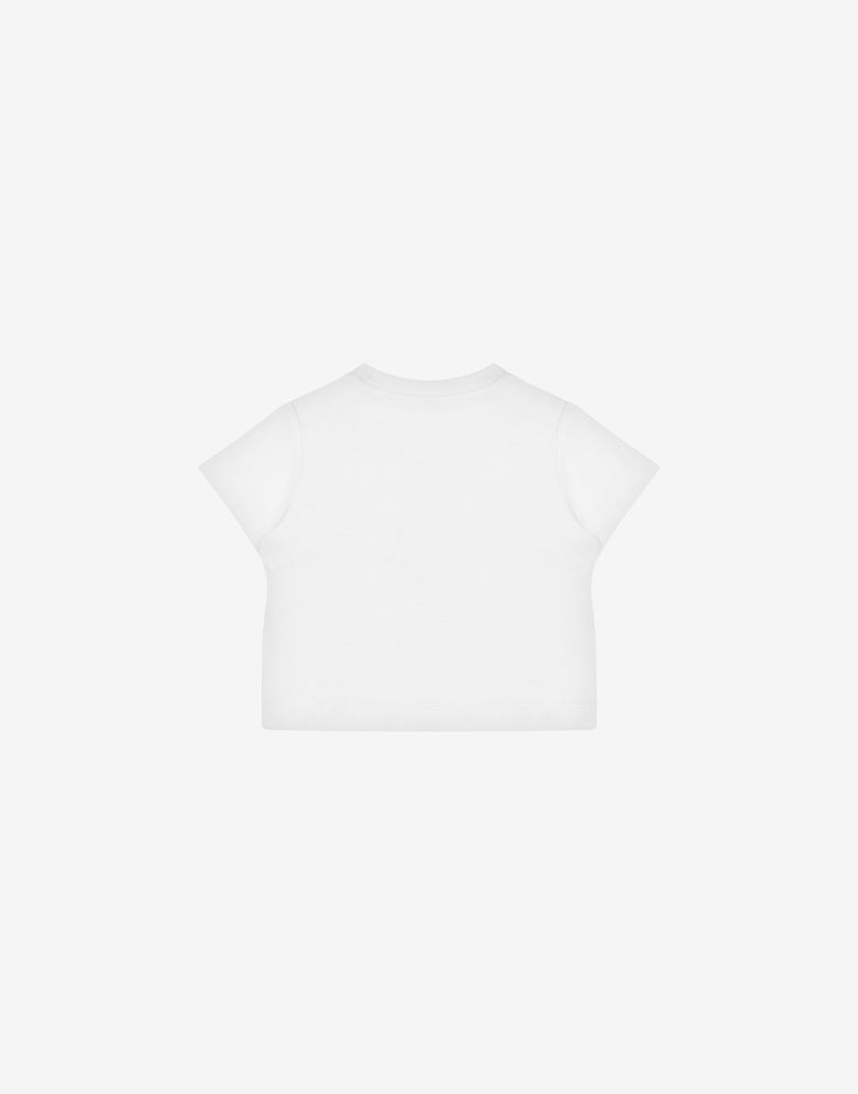 T-shirt en jersey de coton imprimé Blanc Moschino 1