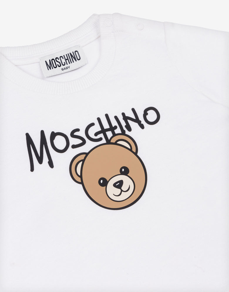 T-shirt en jersey de coton imprimé Blanc Moschino 2