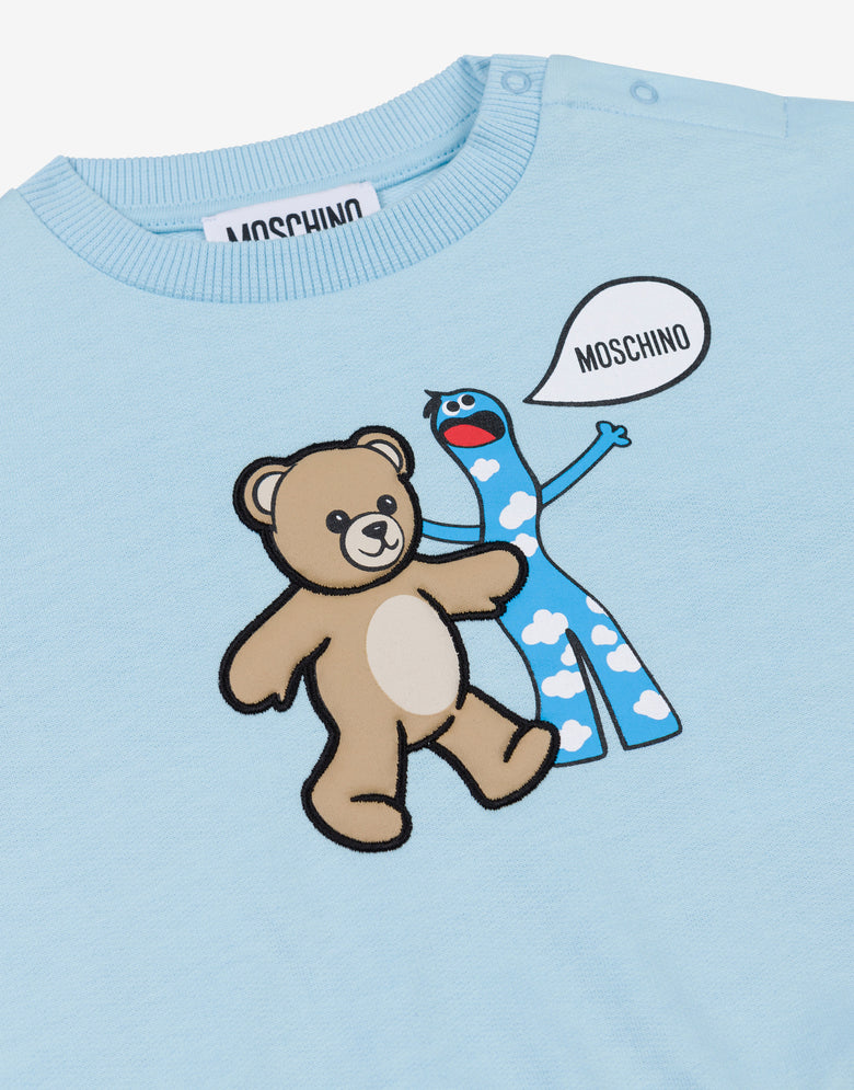 Moschino Teddy Bear Cotton Sweatshirt Sky blue Moschino 2