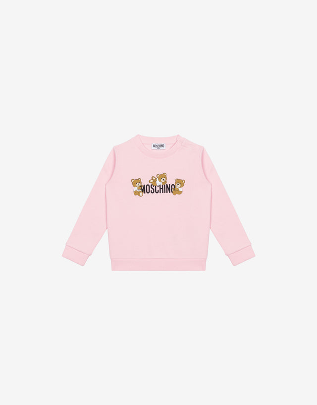 Baumwoll-Sweatshirt Teddy Bear Konfetti-Rosa Moschino 0