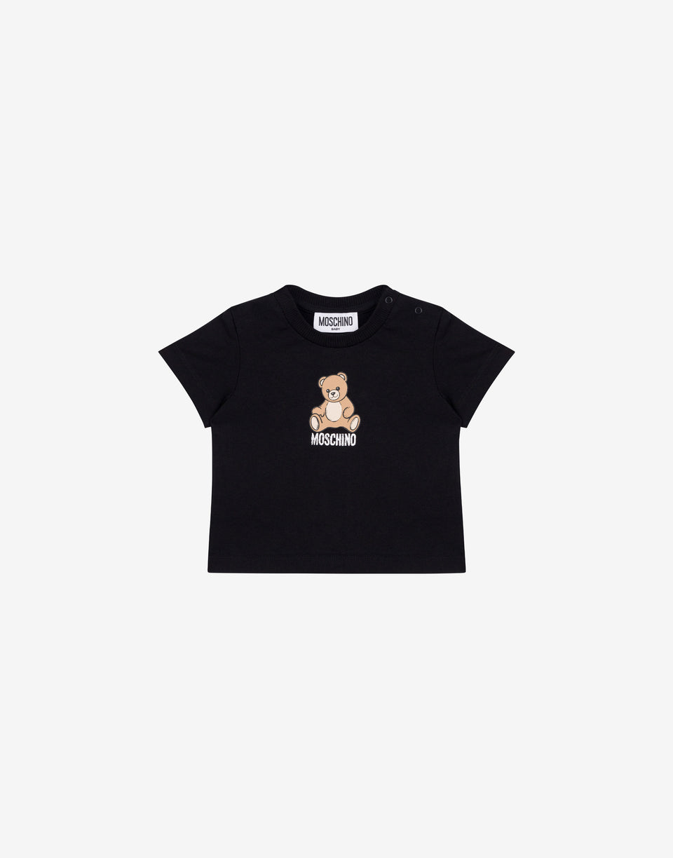 T-shirt em jersey de algodão Moschino Teddy Bear Negro Moschino 0
