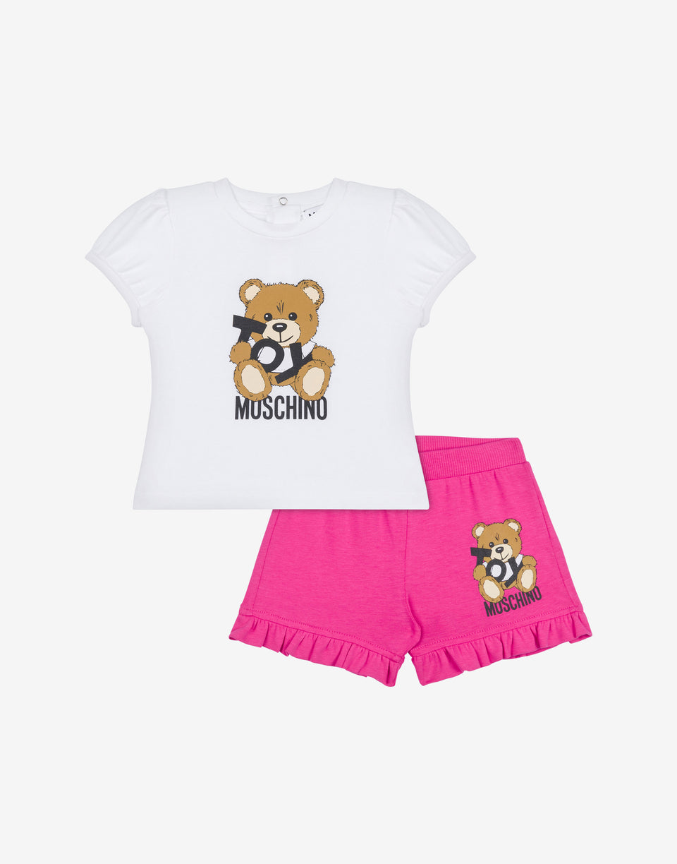 Ensemble T-shirt et short Teddy Bear Fuchsia Moschino 0