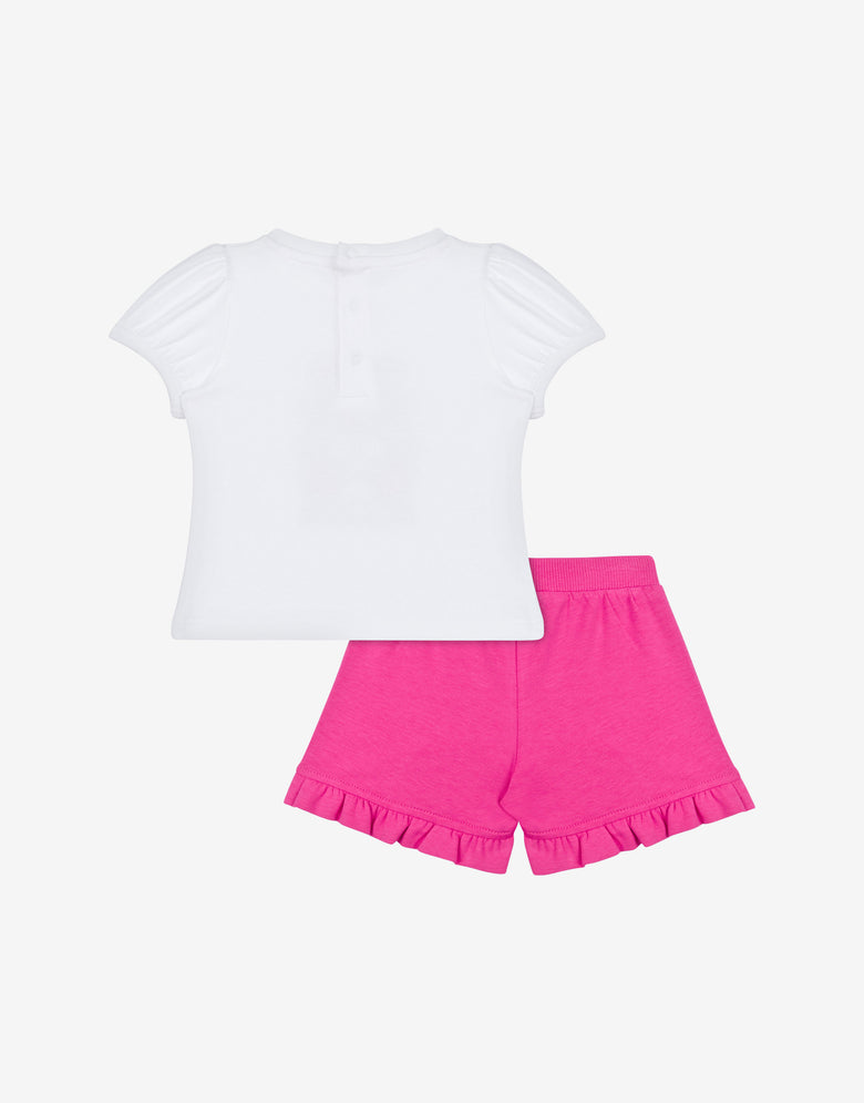 Ensemble T-shirt et short Teddy Bear Fuchsia Moschino 1