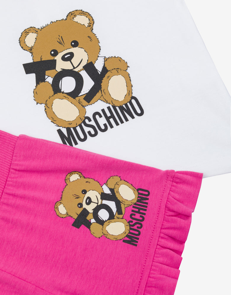 Ensemble T-shirt et short Teddy Bear Fuchsia Moschino 2