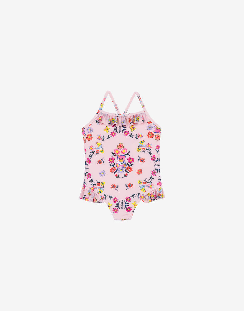 Maillot de bain une pièce Allover Flowers Rose bonbon Moschino 2