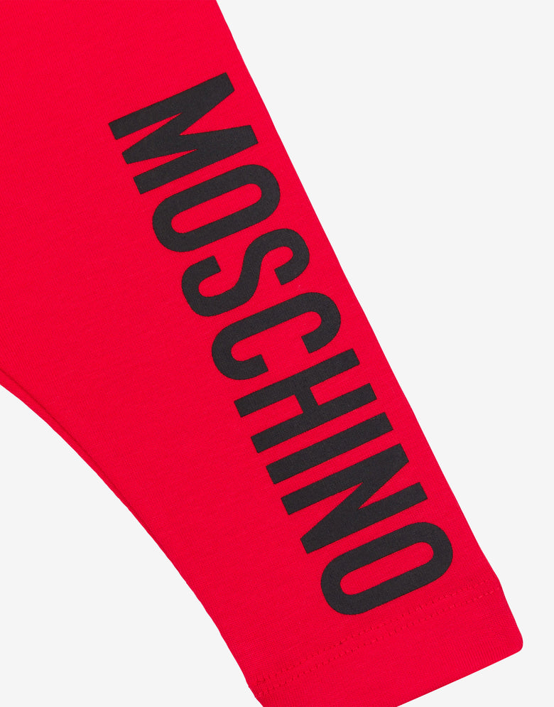 Logo Print jersey leggings Red Moschino 2