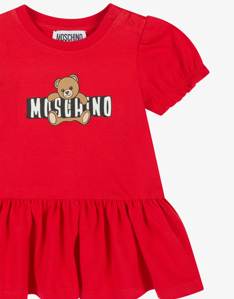 モスキーノ テディベア コットンジャージーワンピース レッド Moschino 2