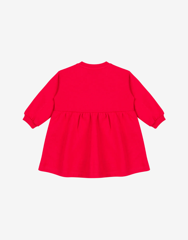 Robe en molleton de coton imprimé Rouge Moschino 1