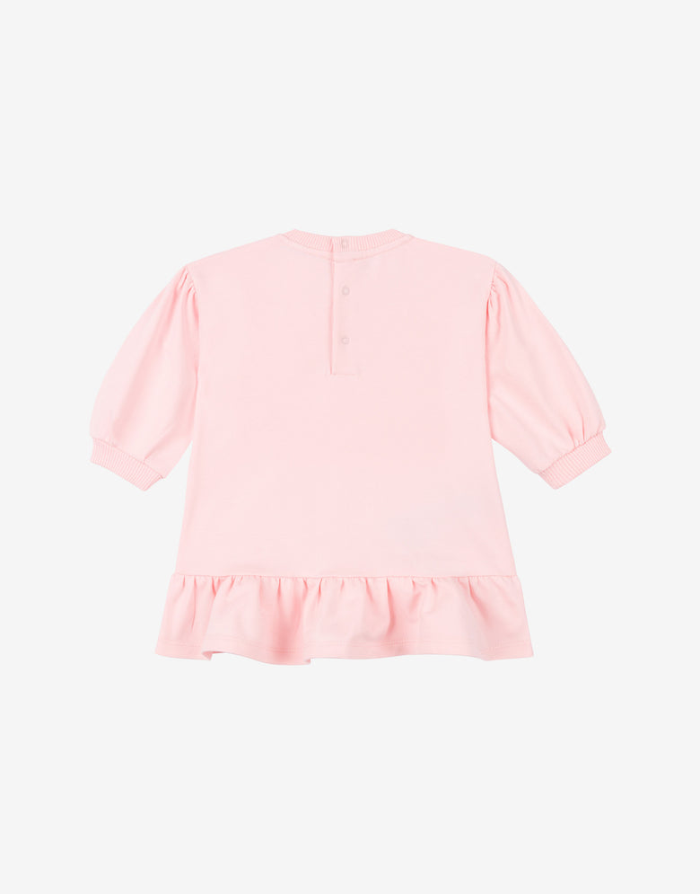 Kleid aus Baumwoll-Sweatshirtstoff mit Moschino-Teddybär-Print Hellrosa Moschino 1