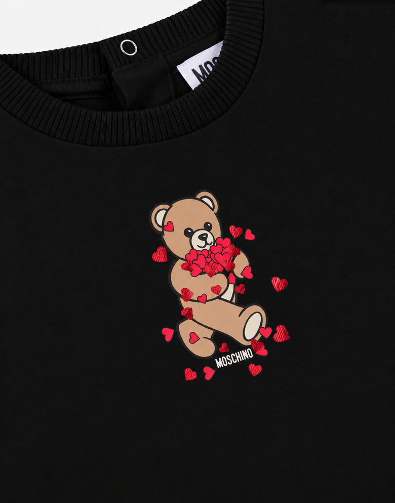 Abito in felpa di cotone Moschino Teddy Bear stampato Nero Moschino 2
