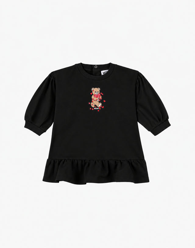 Vestido de felpa de algodón con estampado de ositos de peluche de Moschino Negro Moschino 0