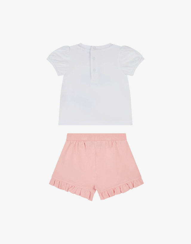 Cotton jersey T-shirt and shorts set Pink Moschino 1
