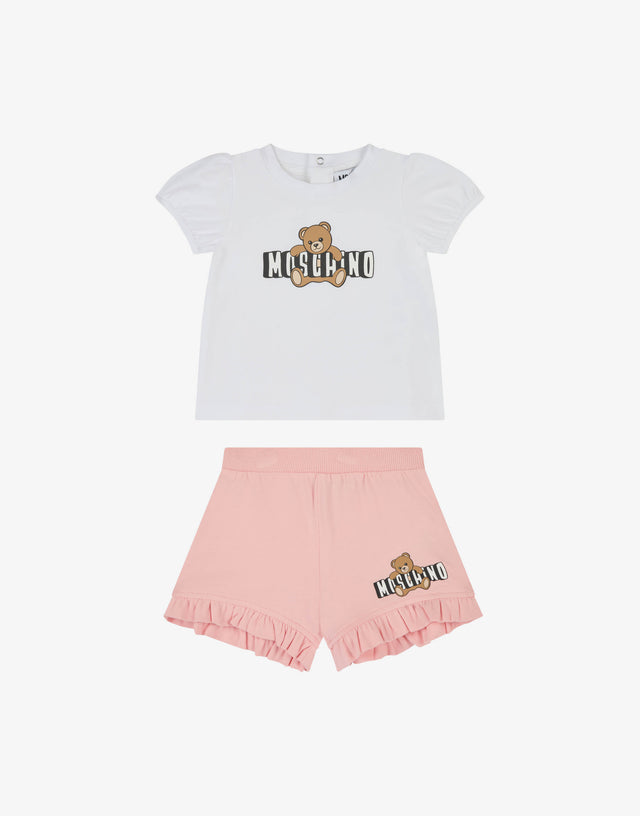 Cotton jersey T-shirt and shorts set Pink Moschino 0
