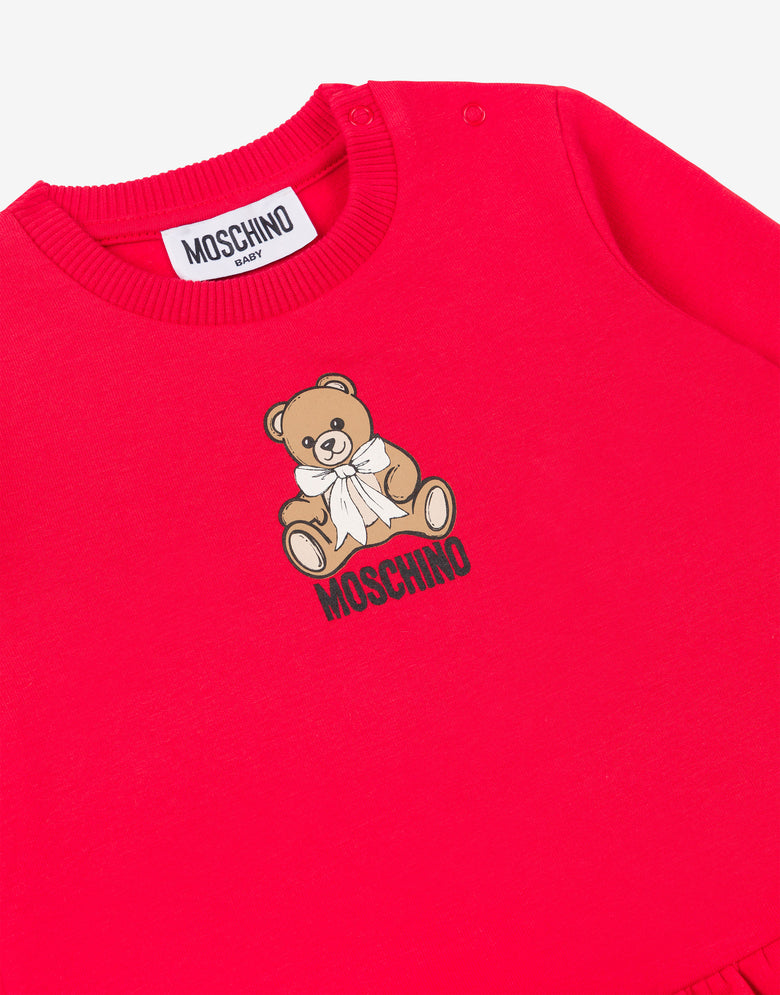 Robe en molleton de coton Moschino Teddy Bear Rouge Moschino 2
