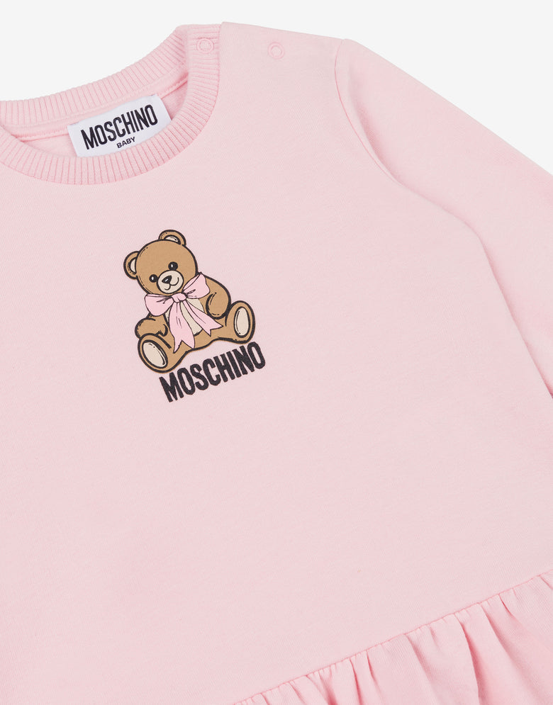 Robe en molleton de coton Moschino Teddy Bear Rose clair Moschino 2