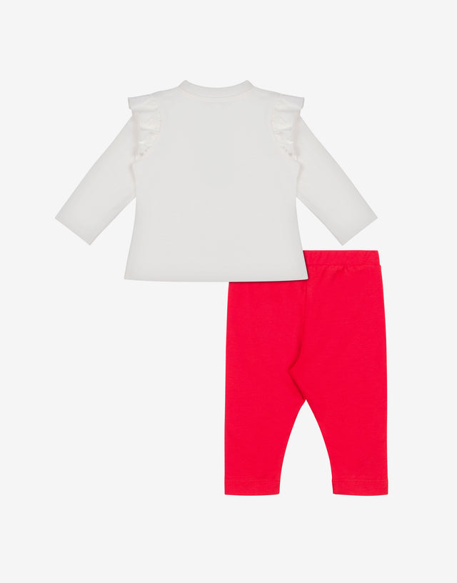 Conjunto de camiseta y leggings de jersey de algodón Rojo Moschino 1