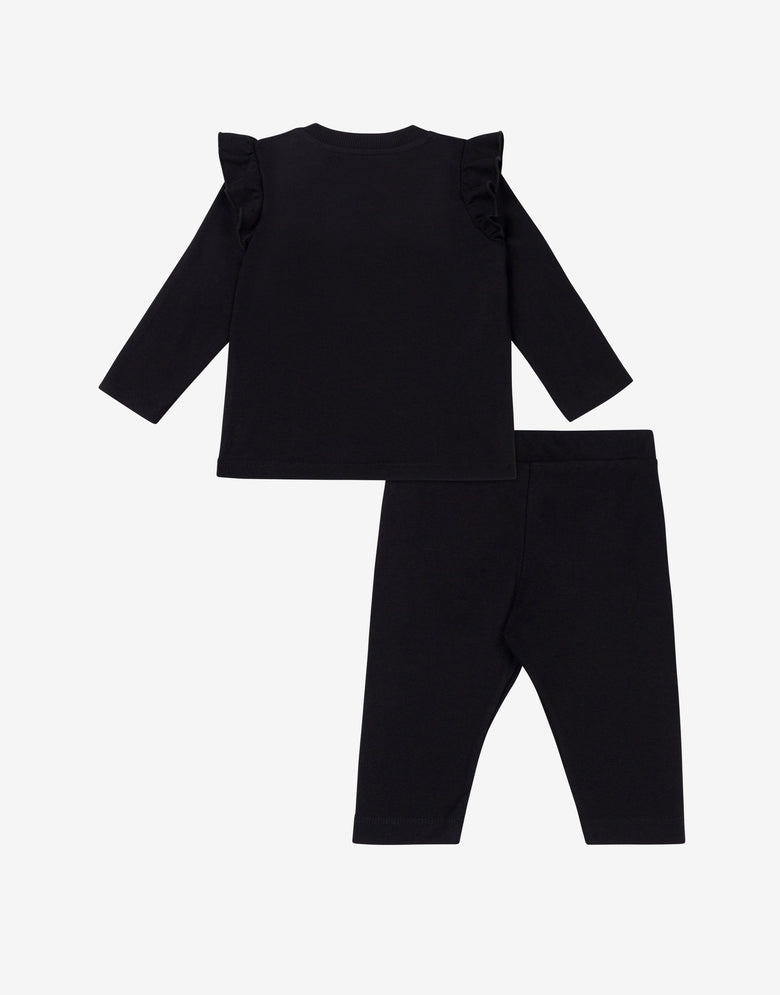 Ensemble composé d'un t-shirt et d'un legging en jersey de coton Noir Moschino 1