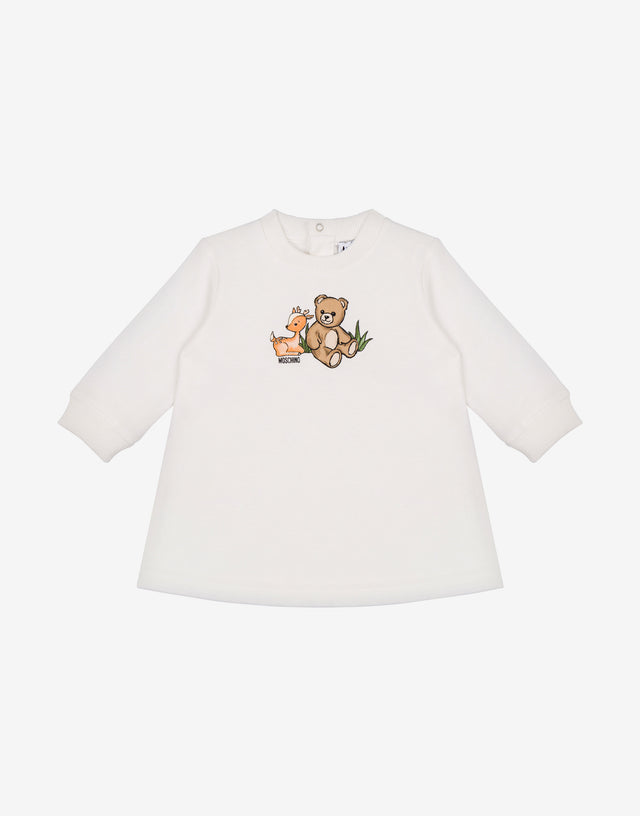 Moschino Teddy Bear Cotton Plush Dress White Moschino 0