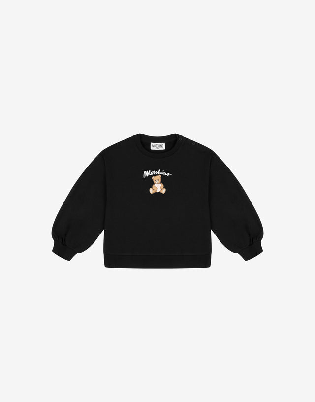 モスキーノ・テディベア・コットン・スウェットシャツ ブラック Moschino 0