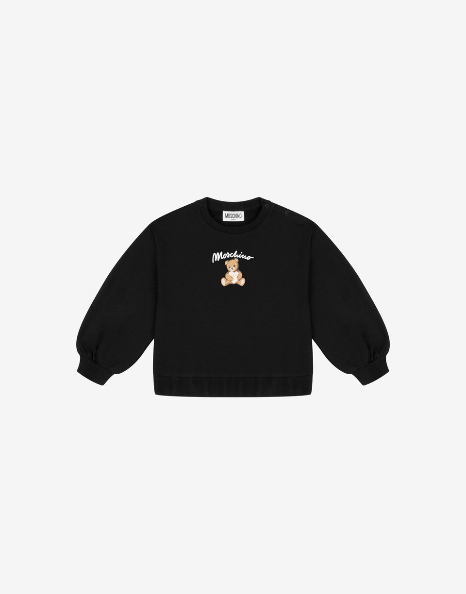 モスキーノ・テディベア・コットン・スウェットシャツ ブラック Moschino 0