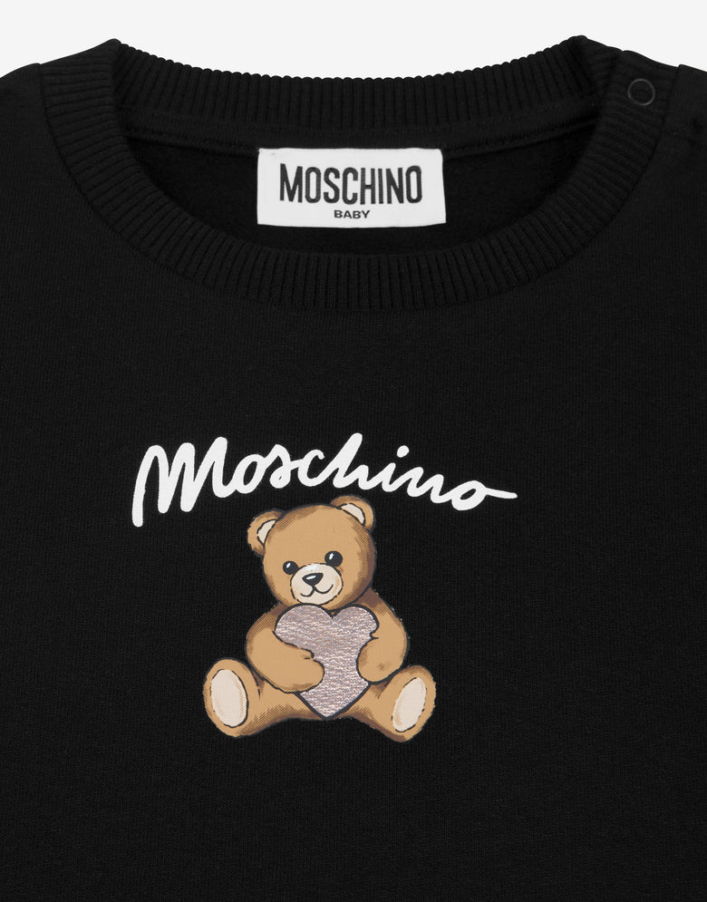 モスキーノ・テディベア・コットン・スウェットシャツ ブラック Moschino 2
