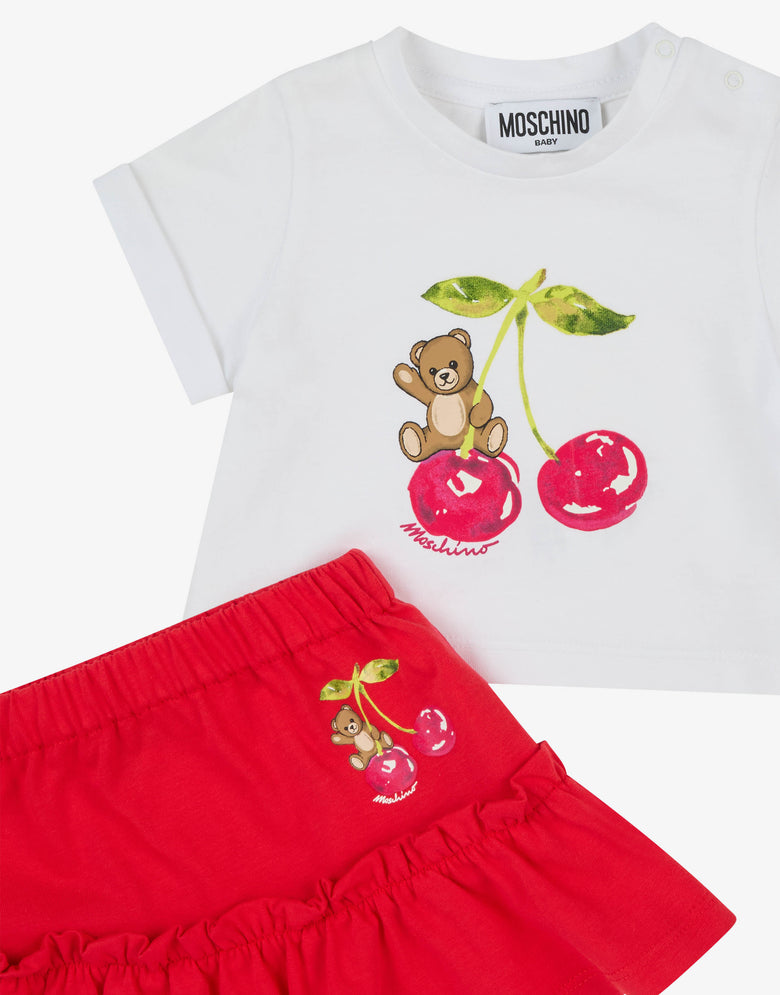 Set aus T-Shirt und Rock aus Baumwolljersey Rot Moschino 2