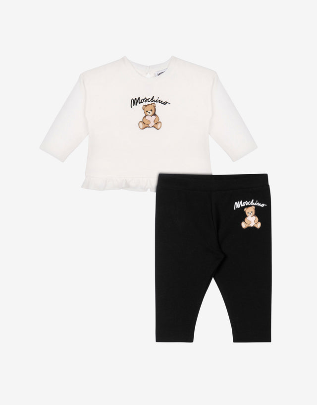 Moschino Teddy Bear cotton jersey t-shirt and leggings outfit Black Moschino 0