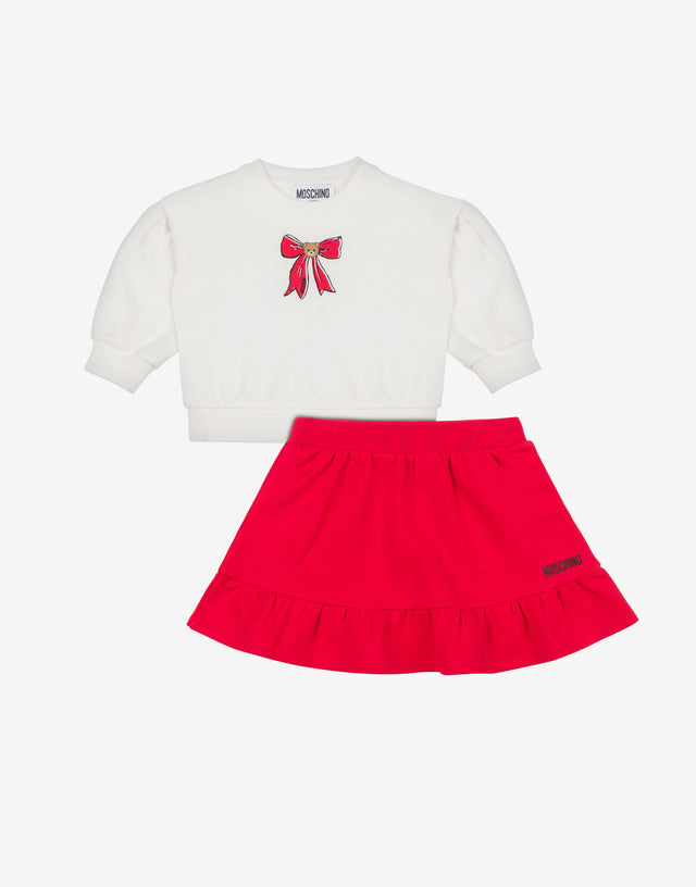 Conjunto de sudadera y falda de algodón Rojo Moschino 0