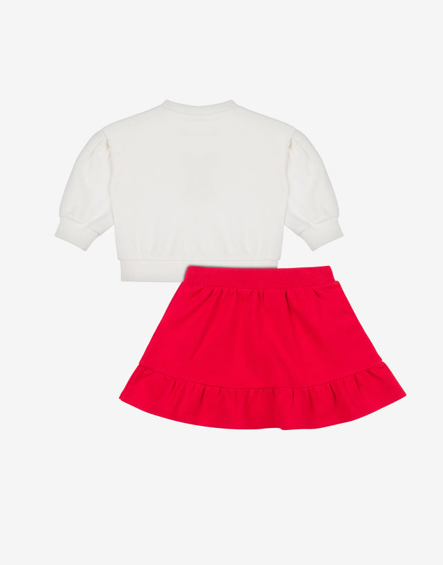 Conjunto de sudadera y falda de algodón Rojo Moschino 1