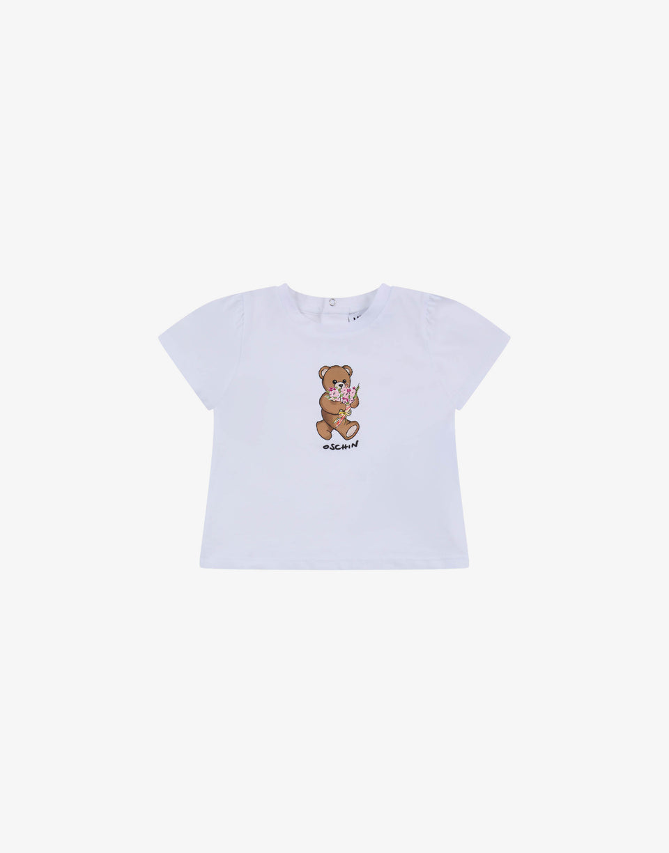 T-shirt en jersey de coton Moschino Teddy Bear Blanc Moschino 0