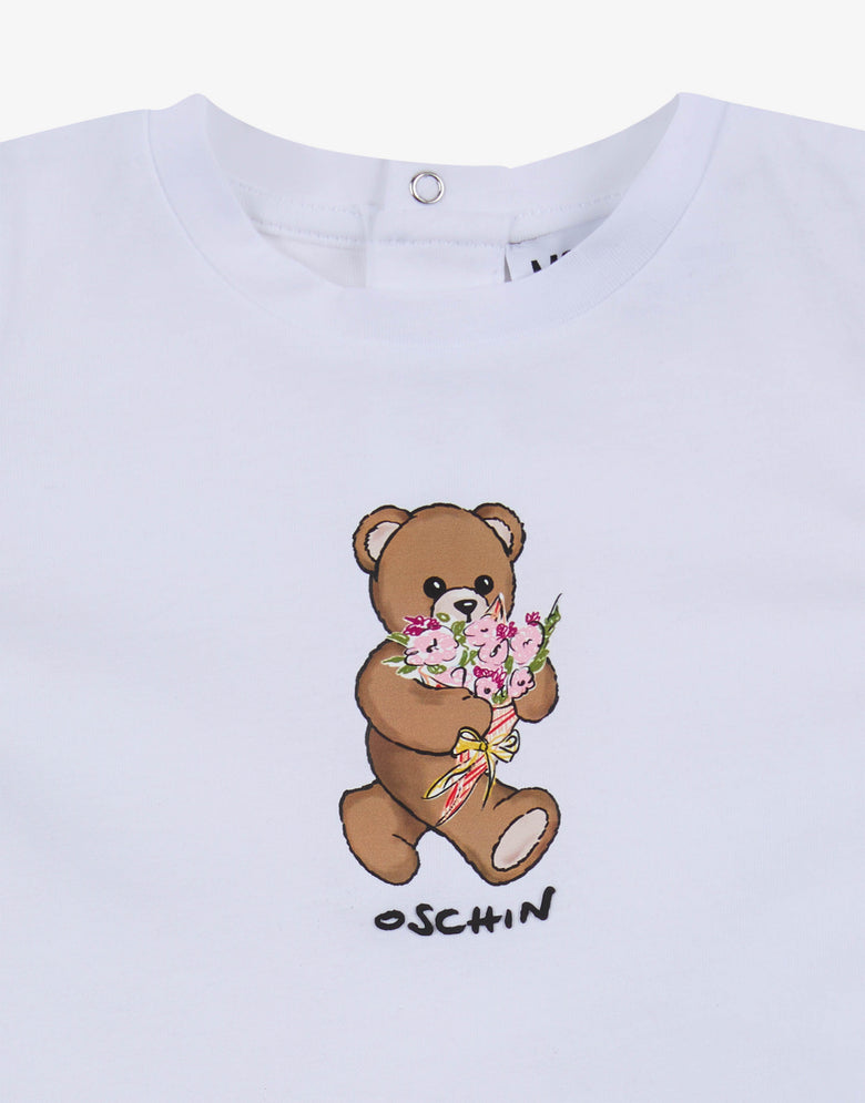 T-shirt en jersey de coton Moschino Teddy Bear Blanc Moschino 2