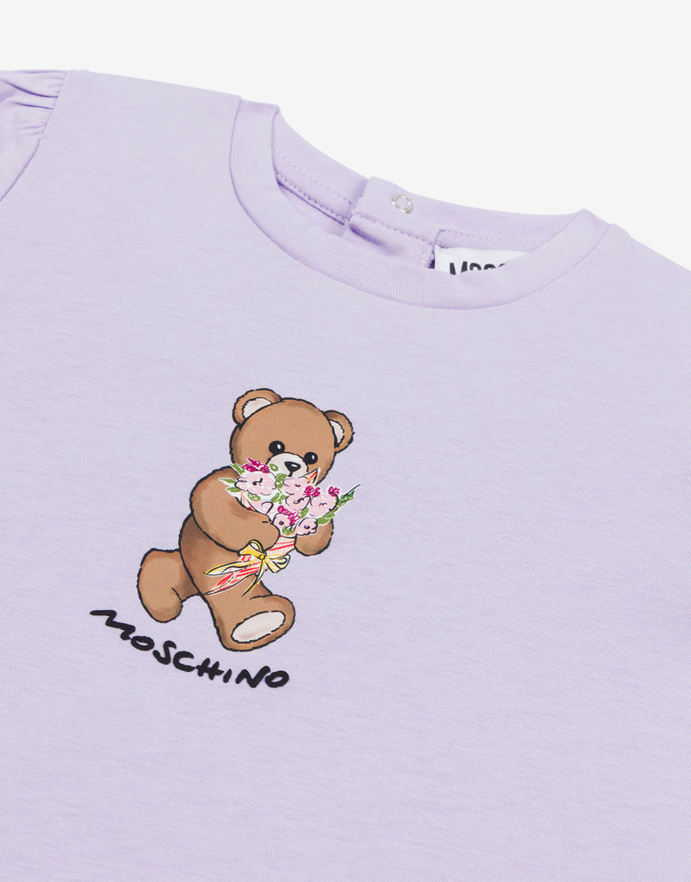 T-Shirt aus Baumwolljersey Moschino Teddy Bear Lila Moschino 2