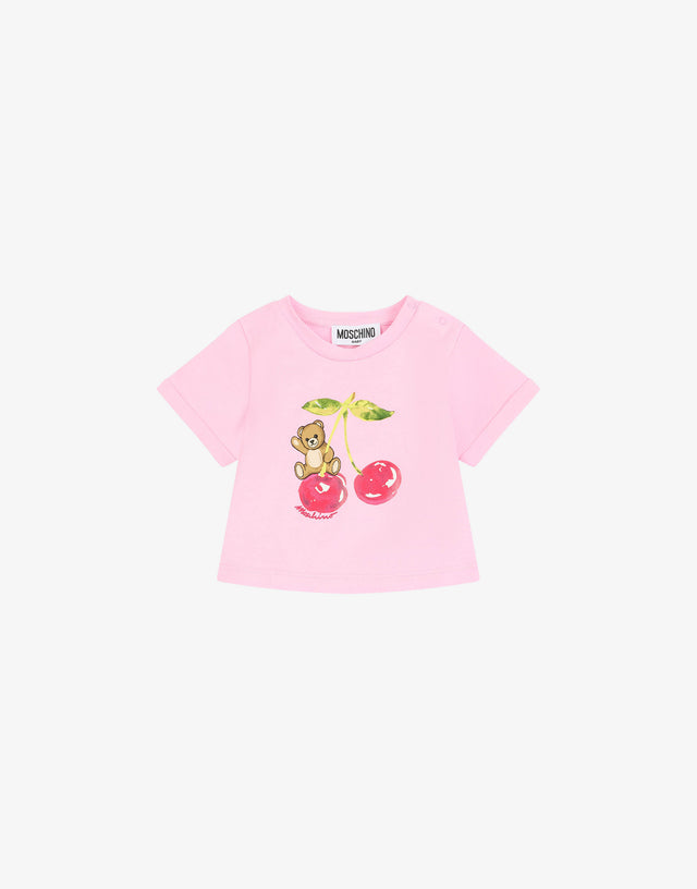 T-shirt in jersey di cotone Moschino Teddy Bear Rosa Moschino 0