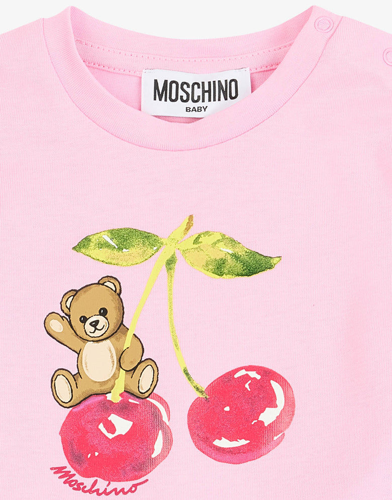 T-shirt in jersey di cotone Moschino Teddy Bear Rosa Moschino 2