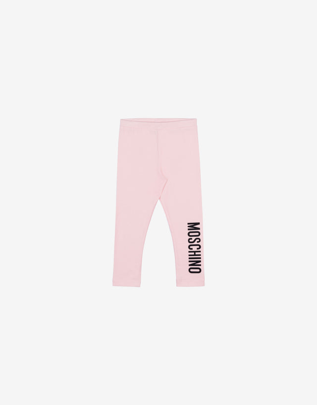 Leggings in jersey con logo Rosa chiaro Moschino 0