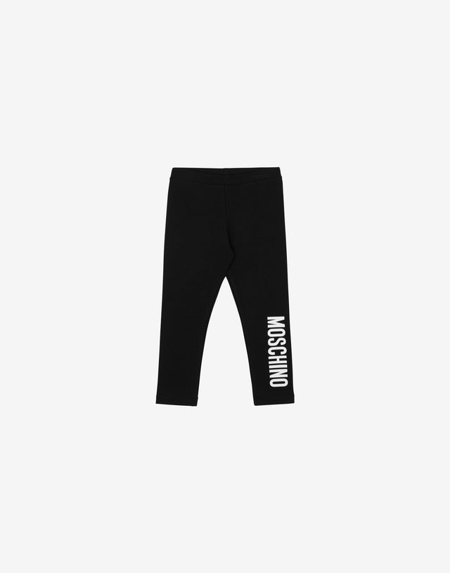 Leggings in jersey con logo Nero Moschino 0