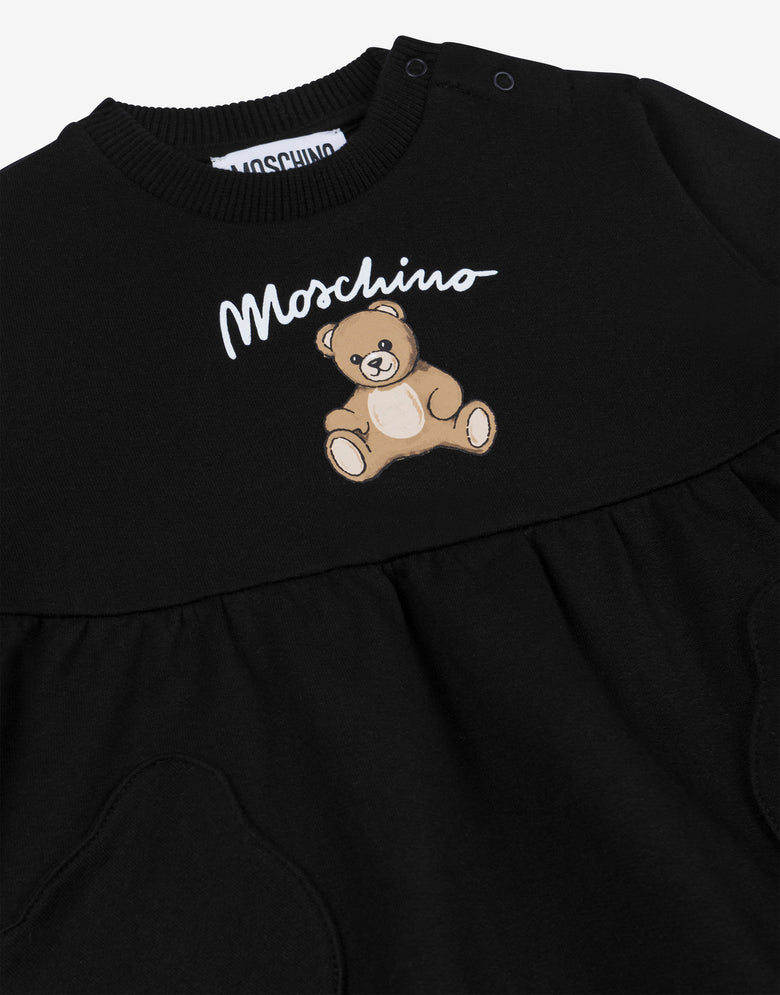 Abito in felpa di cotone Moschino Teddy Bear stampato Nero Moschino 2