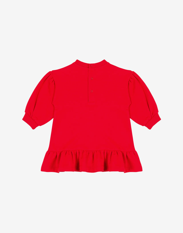 Abito in felpa di cotone Moschino Teddy Bear Rosso Moschino 1