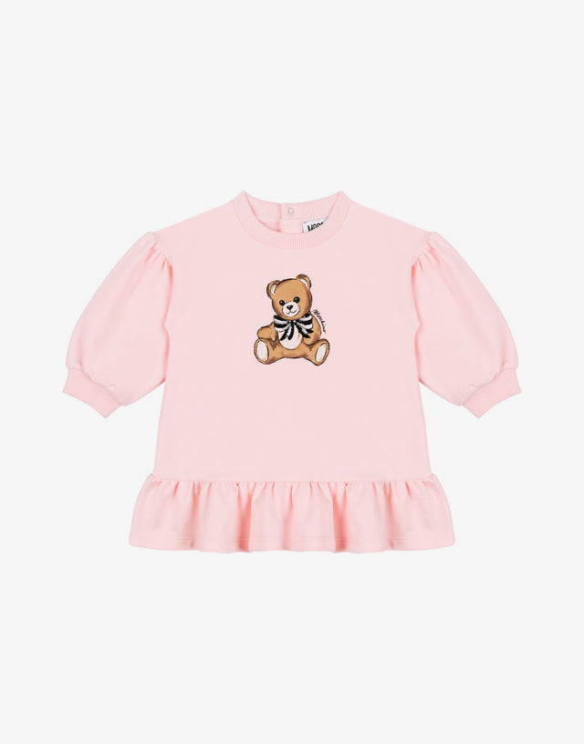 Abito in felpa di cotone Moschino Teddy Bear Rosa confetto Moschino 0