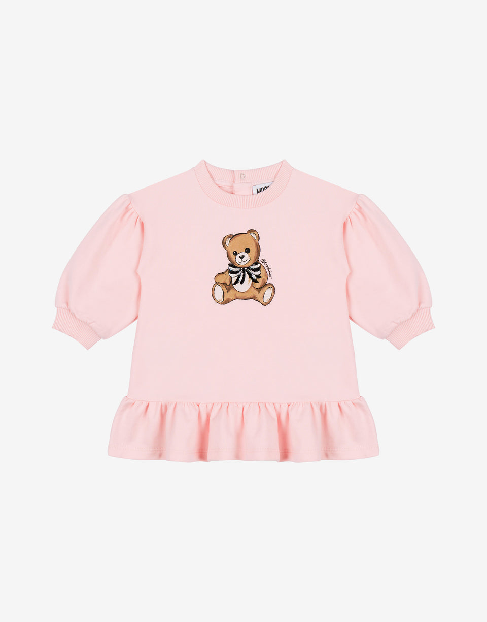 Abito in felpa di cotone Moschino Teddy Bear Rosa confetto Moschino 0