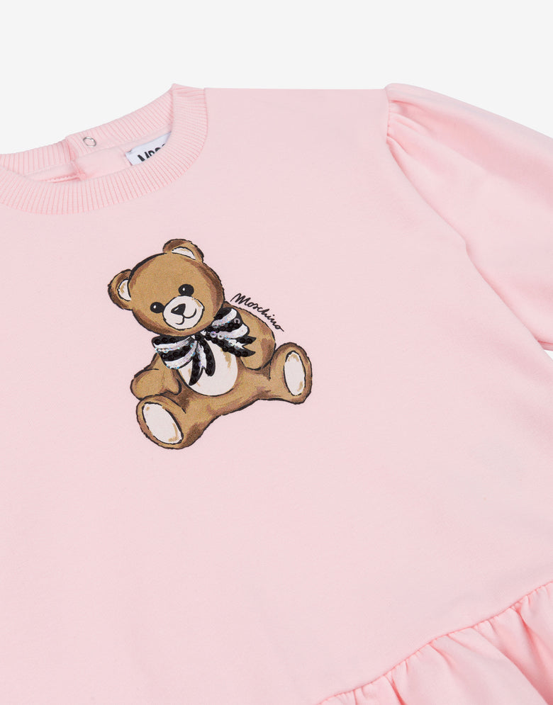 Abito in felpa di cotone Moschino Teddy Bear Rosa confetto Moschino 2