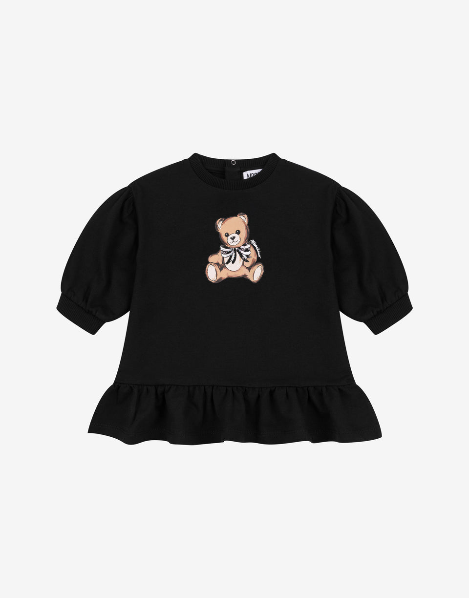 Abito in felpa di cotone Moschino Teddy Bear Nero Moschino 0