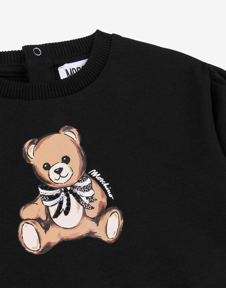 Abito in felpa di cotone Moschino Teddy Bear Nero Moschino 2