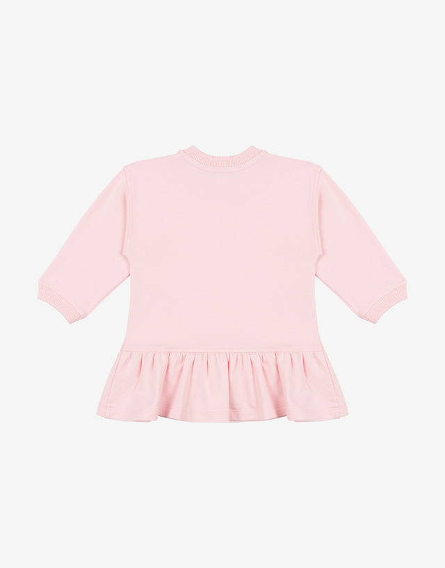 Abito in felpa di cotone stampato Rosa confetto Moschino 1