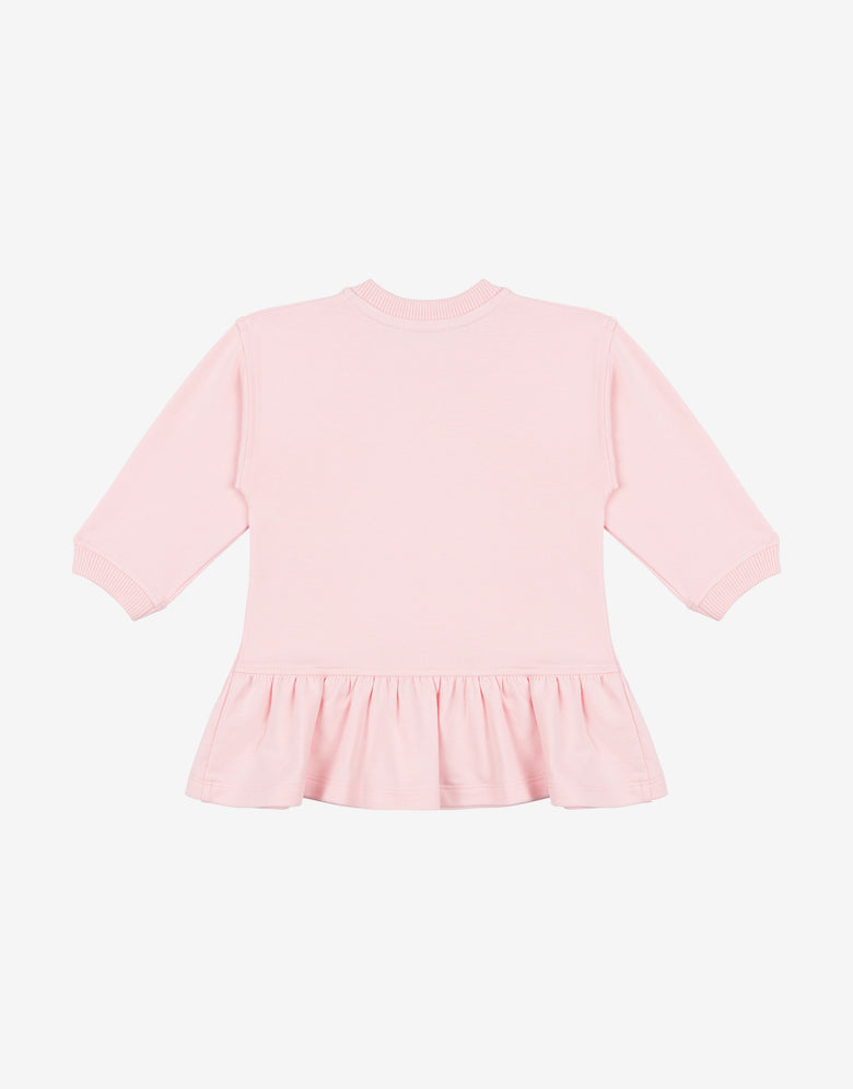 Printed cotton fleece dress Confetti pink Moschino 1